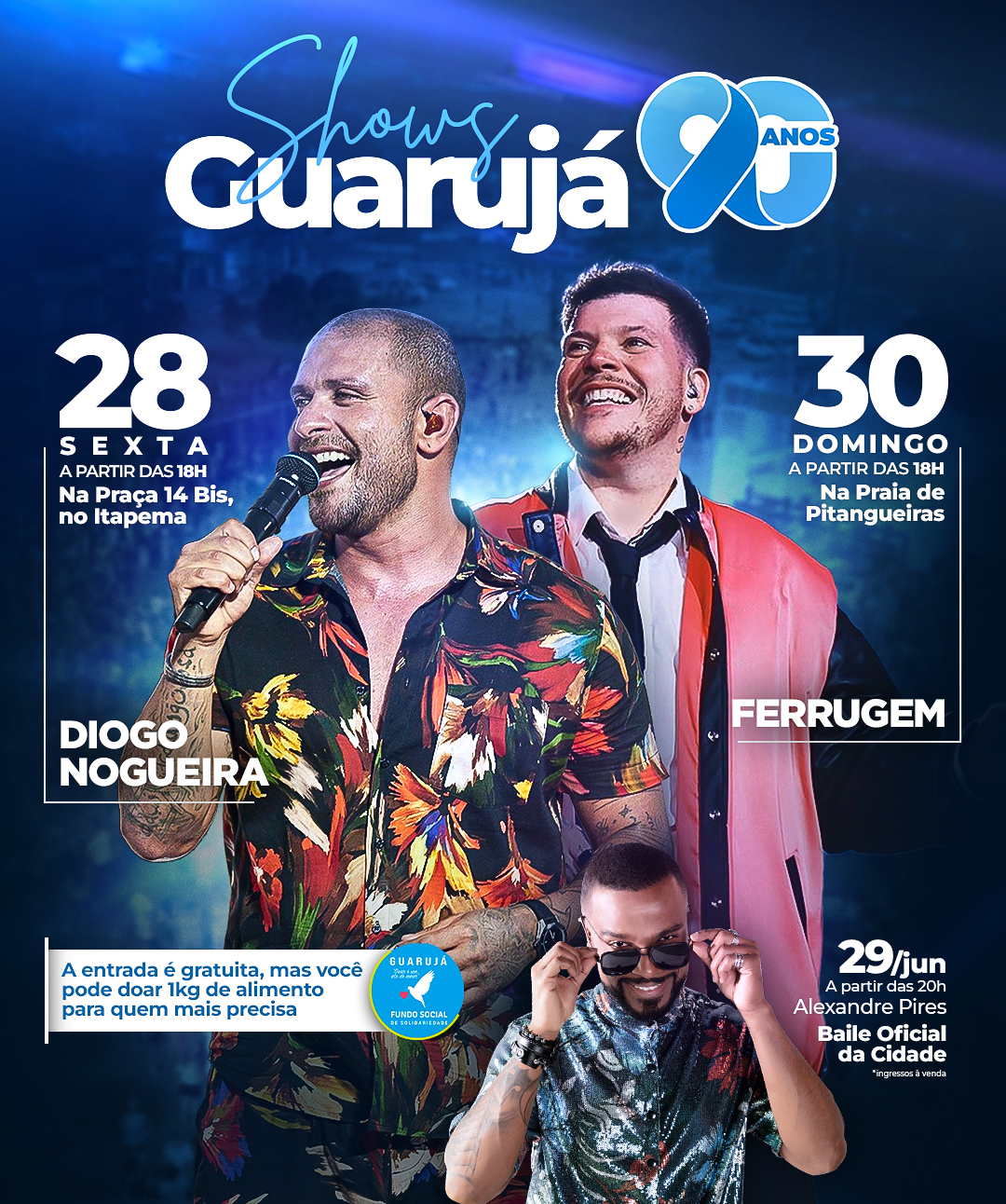 Shows e inaugurações marcam 90 anos de Guarujá