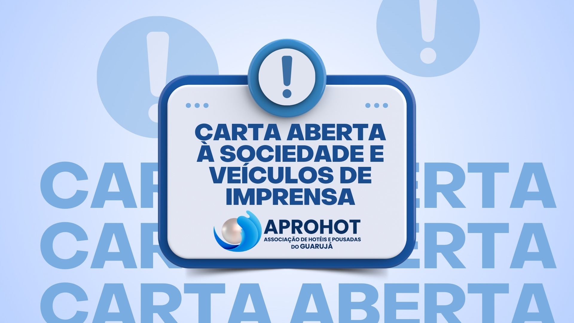 Carta aberta à sociedade e veículos de imprensa